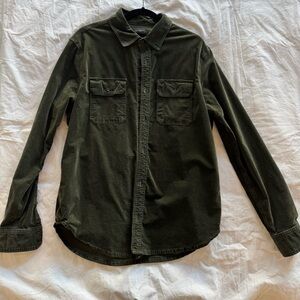 AG Adriano Goldschmied Dark Green Corduroy Shirt